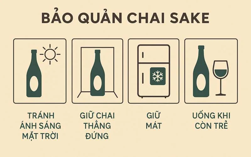 Bảo quản chai sake