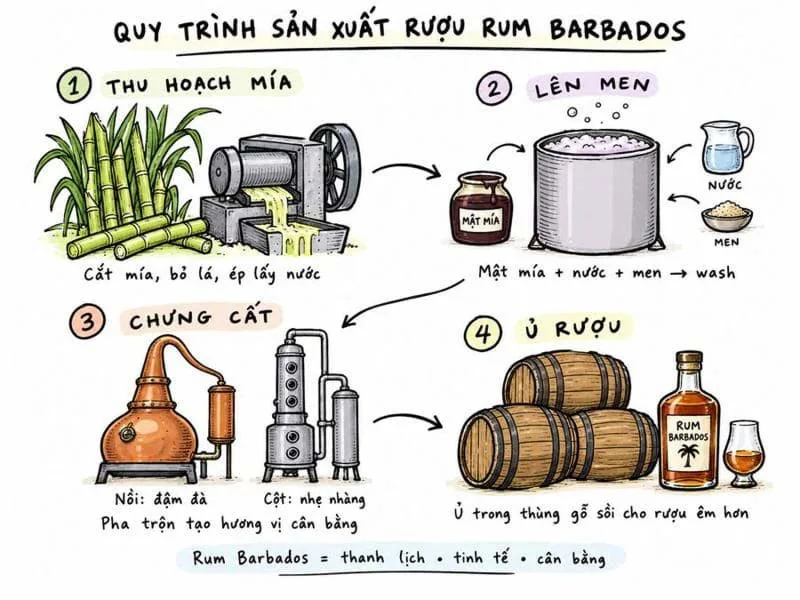 Quy trình sản xuất Rum Barbados